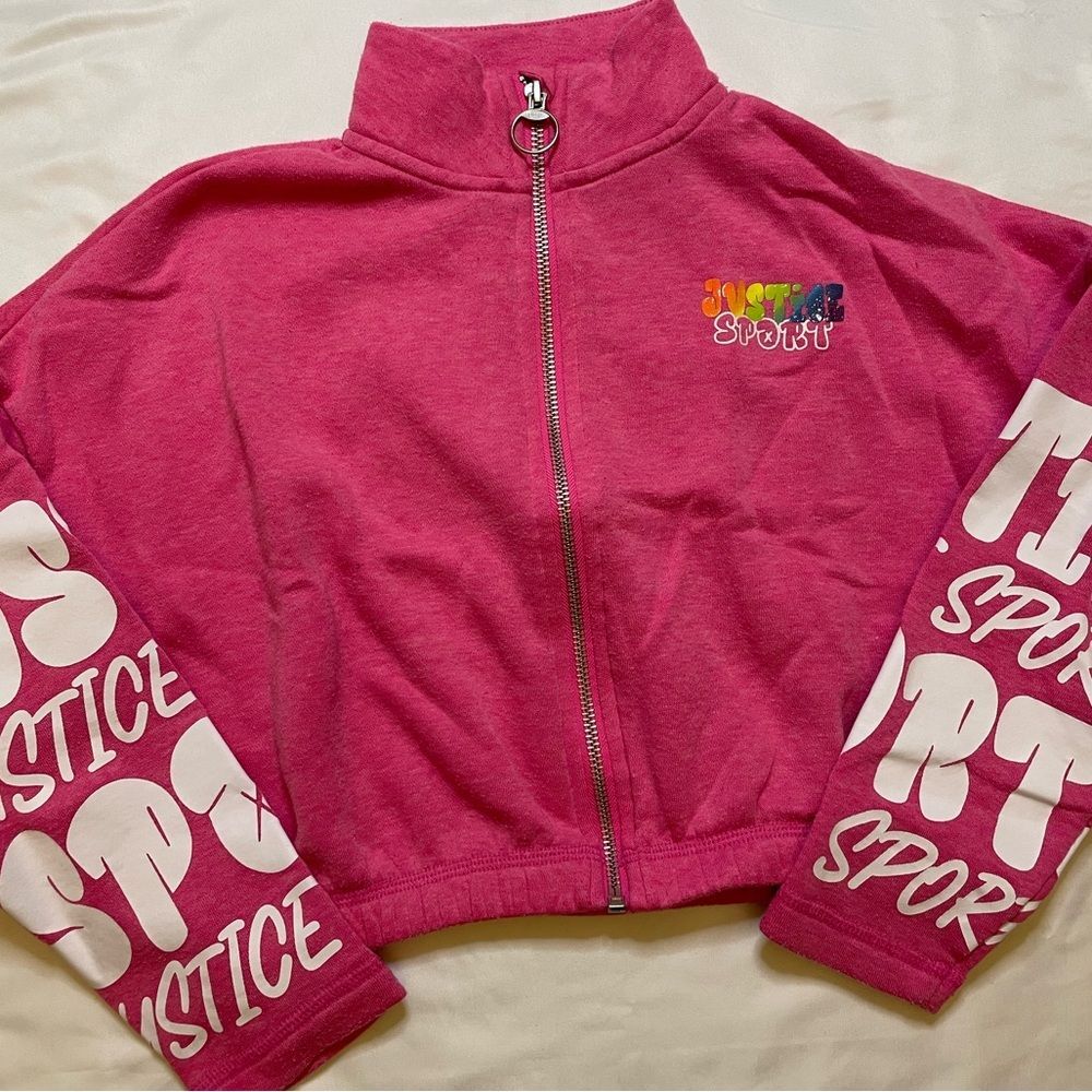 Girls Justice size XS pink zip up jacket - Picture 2 of 6